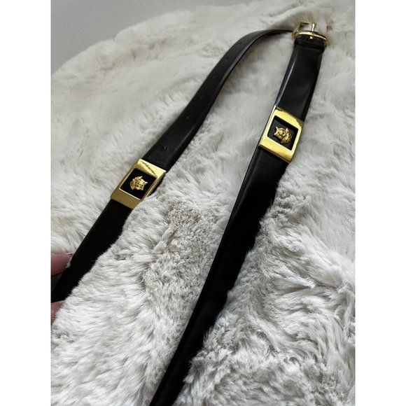 Code Azure Brown Leather Belt Made in Italy Size 36 Adornments Italy Unisex - Picture 3 of 5